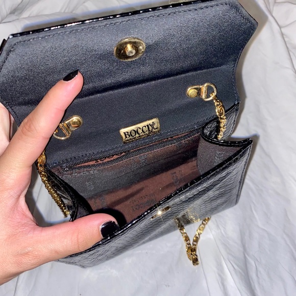 Italian made black snake skin cross body - Picture 2 of 2